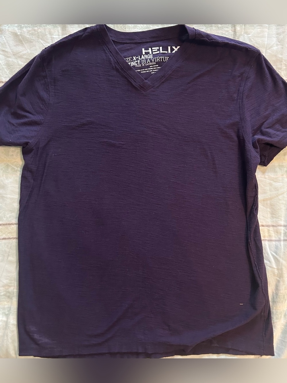 Helix Men’s V-Neck Tee in Purple Plum XL